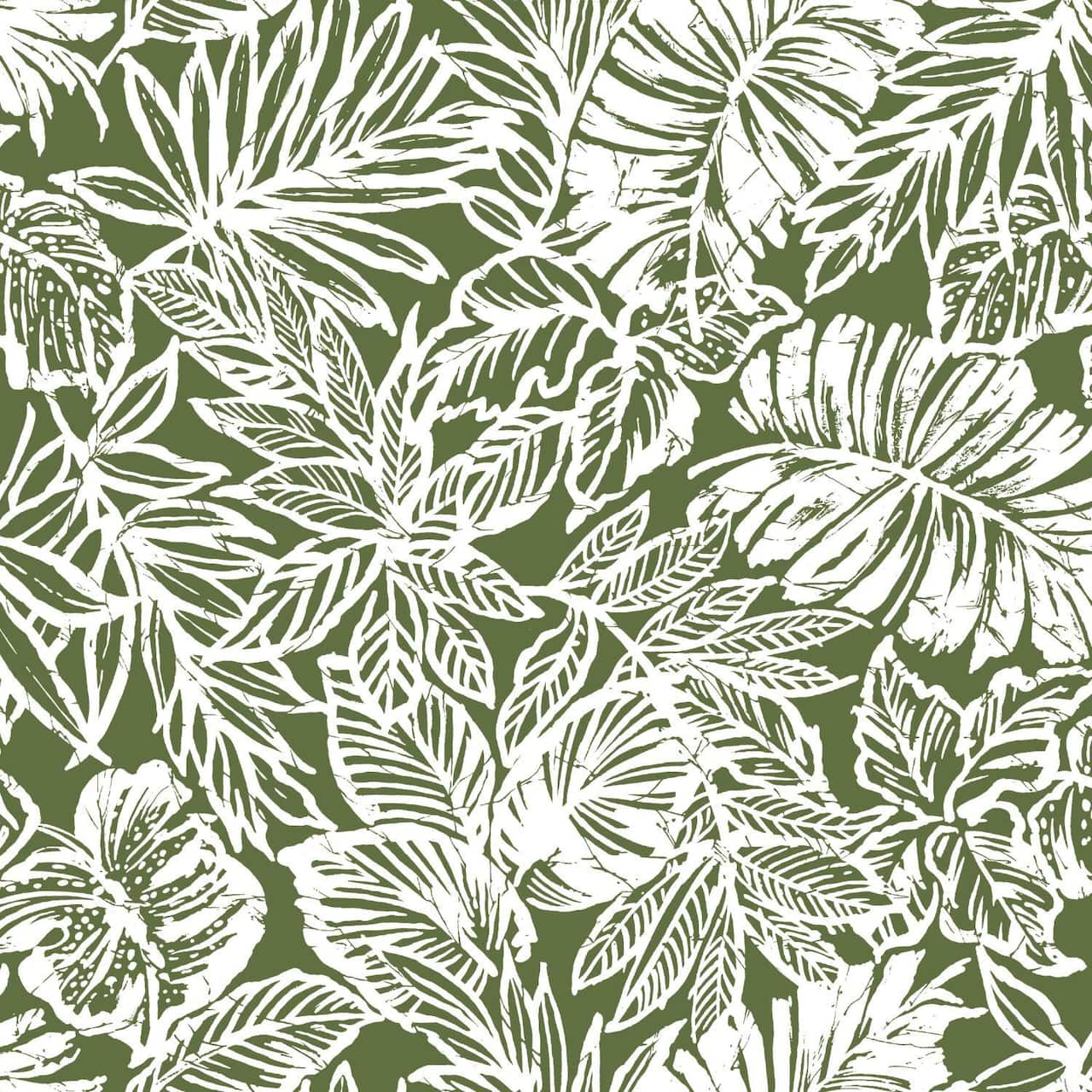 RoomMates Batik Tropical Leaf Peel & Stick Wallpaper